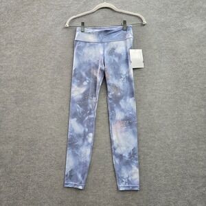 Athleta Girl Girls Activewear Pants Large Blue Galaxy Tie Dye Chit Chat NWT‎